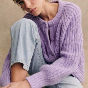 NWT Sezane Emile Cardigan Wisteria (lavender) - Size S